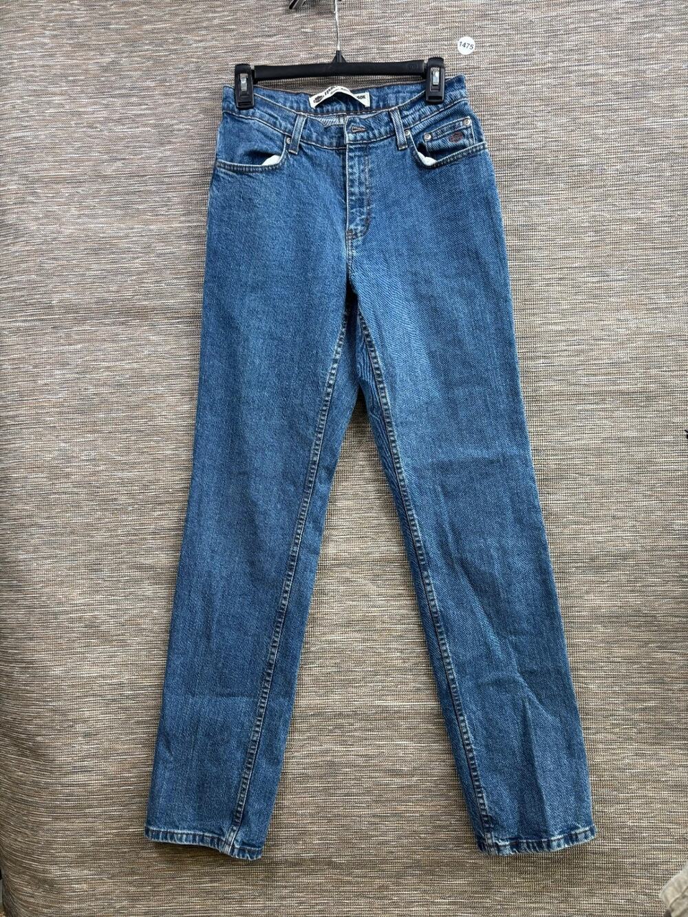 Harley Davidson Straight Leg Jeans Womens Size 6L Blue Classic Denim Stretch